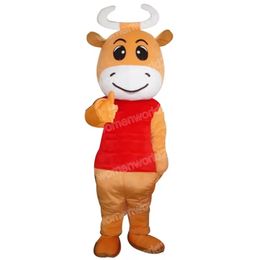 Halloween Cow Mascot Costume Cartoon Character Outfits Suit Adults Size Outfit Birthday Christmas Carnival Fancy Dress For Men Women
