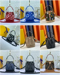 Nano Noe Mini shoulder bag Drawstring Bucket Bags Genuine Leather Handbags Monograms Empreinte Canvas Handbag Ladies Cute Womens Luxurys Deisgner CrossBody Bag