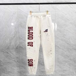 Mens Designer Pants Depts Sweatpants Splash Ink Letter Womens Loose Vintage Sport Trousers Luxury Brand Lovers Size S-xxl