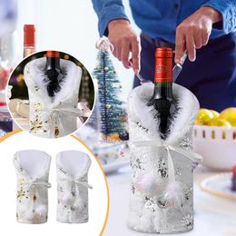 Decorative Flowers Christmas Wine Bottle Set Bag Candlelight Dinner And Family Party Table Decorations