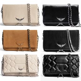 Designer Wings Diamond-ironing Woman Shoulder Bag tote zadig voltaire bag small Rivet Handbag fashion Leather Chain flap Crossbody clutch Purse