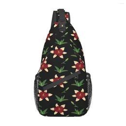 Duffel Bags Lily Blooms And Buds Colourful Floral Chest Bag Modern Portable Travel Cross Customizable