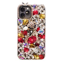 Luxury Apple Cell Phone Cases For IPhone 12 13 14 15 Pro Max Ultra Plus Girls Glitter Rhinestone Back Cover Diamond Drill Shiny Beautiful Shockproof Mobile Phone Shell