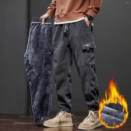 Men's Pants 2023 Winter Fleece Warm Casual Jogging Sweatpants Male Harajuku Y2k Loose Streetwear Harem Trousers For Men