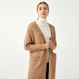 Women's Knits Mohair Lazy Cardigan 2023 Spring And Autumn Fashion Temperament Alpaca Sweater Coat