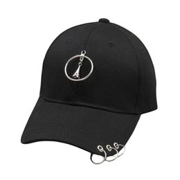 2023ss Hats for women with four seasons Harajuku style iron ring duck cap baseball cap for men students black sun visor