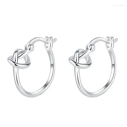 Hoop Earrings XSL JIAMEI 925 Sterling Silver Plain Small Ear Women's Tide Simple Studs Foot Jewelry