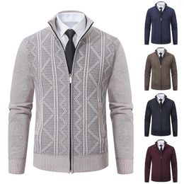 Men's Sweaters Big And Tall Winter Coats For Men Knitted Top Slim High Neck Long Sleeve Sweater Cardigan Warm Coat