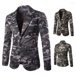 Men's Suits Men's & Blazers Mens Military Style Camouflage Suit Jacket Oversize Long Sleeve Blazer Slim Fit Cotton Casual Coat Green