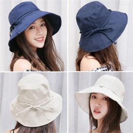 Wide Brim Hats Women Summer Foldable Sun Hat Portable Anti-UV Beach Visor Caps Ladies For Vacation Travel Fisherman's