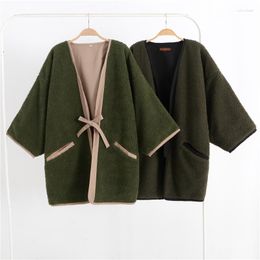 Ethnic Clothing Haori Winter Women Kimono Homme Japanese Cardigan Keep Warm Fleece Jacket Men Casual Tops