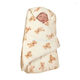 Blankets Thickened Baby Stroller Blanket Double Layers Born Bedding Stuff Breathable Receiving For Fall Winter Season