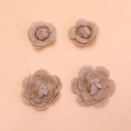 Decorative Flowers 24 PCS Rustic Ribbon Jute Flower DIY Vintage Handmade Materials The Burlap