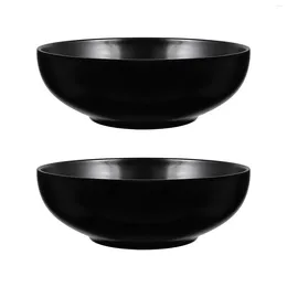 Dinnerware Sets 2 Pcs Black Japanese Ramen Bowl Serving Noodles Bowls Cereal Tableware