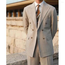 Men's Suits Suit Men Versatile Fashion Gentleman's Double Breasted Italian Lapel Coat Formal Wedding Groom Business Tuxedo