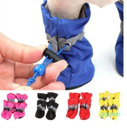 Pet Protective Shoes 4pcsset Waterproof Dog Chihuahua Antislip Rain Boots Footwear