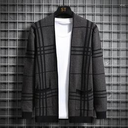Men's Sweaters Autumn Koran Style Casual Sweater Mens Cardigan Slim Fit V-Neck Warm Coats Knitted Clothing