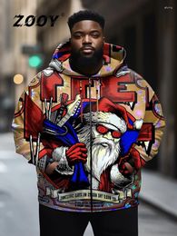 Men's Hoodies ZOOY 7XL 8XL 9XL Oversized Hoodie Christmas Print 200 Bust Cartoon Fall Custom