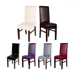 Chair Covers 4/6/10 Packs Household Dining Seat Cover Waterproof Oilproof Wine Red Black Coffee Beige Multi Colours PU Leather Stretch