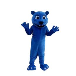 High quality Blue Panther Lion Plush Mascot Costumes Halloween Fancy Party Dress Cartoon Character Carnival Xmas Easter Advertising Birthday Party