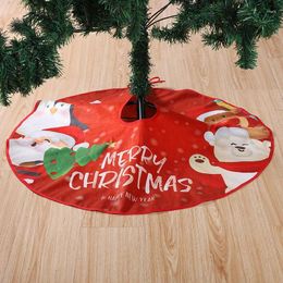 Christmas Decorations Cartoon Tree Skirt 90CM Snowman Santa Claus Elk Xmas Base Decoration