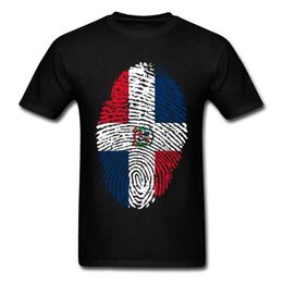 Men's T-Shirts Summer T Shirt Men Dominican Republic Flag Fingerprint T-shirt Unique Mens Clothing Vintage Tops Independent D312k
