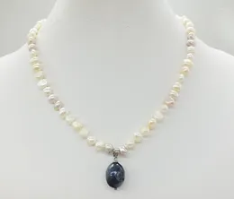 Pendant Necklaces Pearl Necklace. 6-7MM Mixed Color Baroque Necklace And 11MM Pendant. Ladies' Favorite 17"