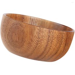 Bowls Wooden Cutlery Flat Bowl Dinnerware Container Deep Soup Rice Kitchen Accessories Baby