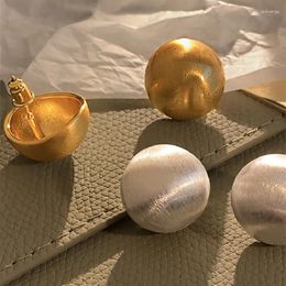 Stud Earrings Fashion Metallic Statement Big Half Ball For Women Personality Jewellery Wholesale