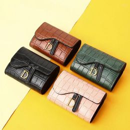Wallets Small Card Bag Female Exquisite High-end Compact Multi-card Light Luxury Niche Design Crocodile Pattern Burst Purse
