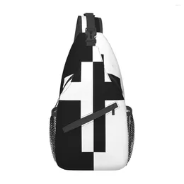Duffel Bags Half Black White Cross Chest Bag Personalised Portable For Office Customizable