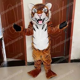 Performance tiger Mascot Costumes Halloween Cartoon Character Outfit Suit Xmas Outdoor Party Outfit Men Women Promotional Advertising Clothings