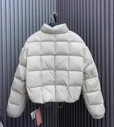 version autumn/winter new miu family short standing collar down jacket letter printed bread jacket for women