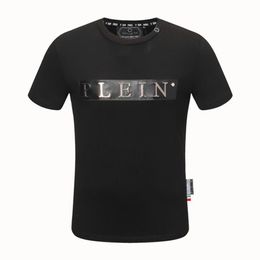 Tide brand Rhine men's short-sleeved T shirt iron logo letter round neck men's clothing333P