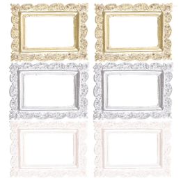 Frames Miniature Dollhouse Picture Frame Vintage Resin Po Wall Hanging Ornate Antique Rectangle Victorian Baroque