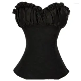 Bustiers & Corsets Fancy Sexy And Black Gray Retro Satin Lingerie Lace Up Corset Top Plus Size Overbust