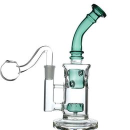 8.4 inchs Small Bong Klein Recycler Dab Rigs Oil Hookahs Smoking Pipes Chicha Water Bongs with 14mm banger