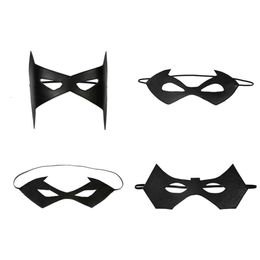 Adult Bat Superhero Cosplay Dick Grayson Costume Halloween Masquerade Eye Mask Black Faux Leather Accessories