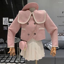 Women's Jackets Sweet Temperament Design Versatile And Slimming High-end Double-sided Woollen Long Sleeved Coat Jacket