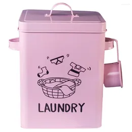 Liquid Soap Dispenser Laundry Detergent Storage Box Containers Beads Bin Metal Powder Bucket Tin Holder Scoop Wrought Iron Condensate