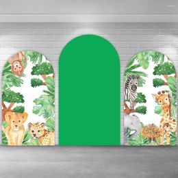 Party Decoration Safari Baby Shower Arched Chiara Backdrop Cover Greenery Wild One Birthday Po Background Booth