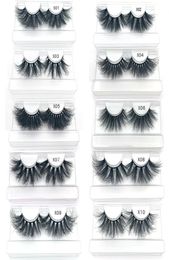 30mm Mink Eyelashes 3D Fluffy Soft False Eyelash Wispy Lashes Big Clear Tray Label Makeup Dramatic Long3460261