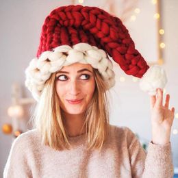 Berets Crochet Knitted Christmas Hats For Men Women Winter Warm Hat Decoration Year Festive Party Santa Claus Gifts