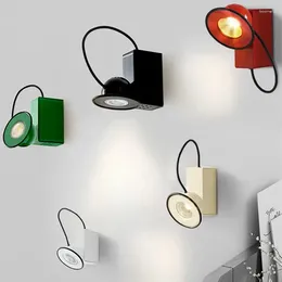 Wall Lamp Minibox Magnetic Italian Light Reading Retro Macaron Bedroom Study Living Room Bedside