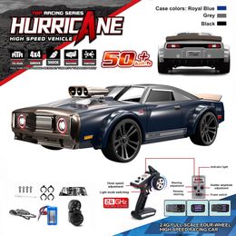 Electric RC Car 16303 1 16 50KM H RC 4WD With LED Remote Control Muscle High Speed Drift Racing Vehicle for Kids vs Wltoys 144001 Toys 231030