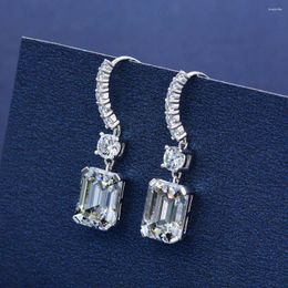 Dangle Earrings High Quality Solid 14K White Gold Moissanite Drop For Women With Certificate