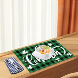 Table Napkin St. Patricks's Day Placemat Irish Plaid English Decorative Runner Insulated Tablecloth