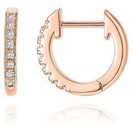 14K Gold Plated Cubic Zirconia Cuff Earrings Huggie Stud