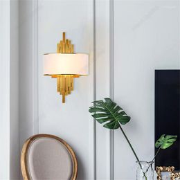 Wall Lamps Modern Indoor Sconce Gold Metal Lights Fixture Creative Bedside Lamp Led Lighting Home Decor Living Room