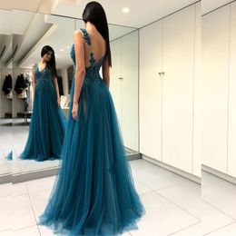 Flower Lace Appliques Split Prom Dress Sexy V Neck Beaded Shine Prom Dresses For Prom Party Elegant Woman Gown